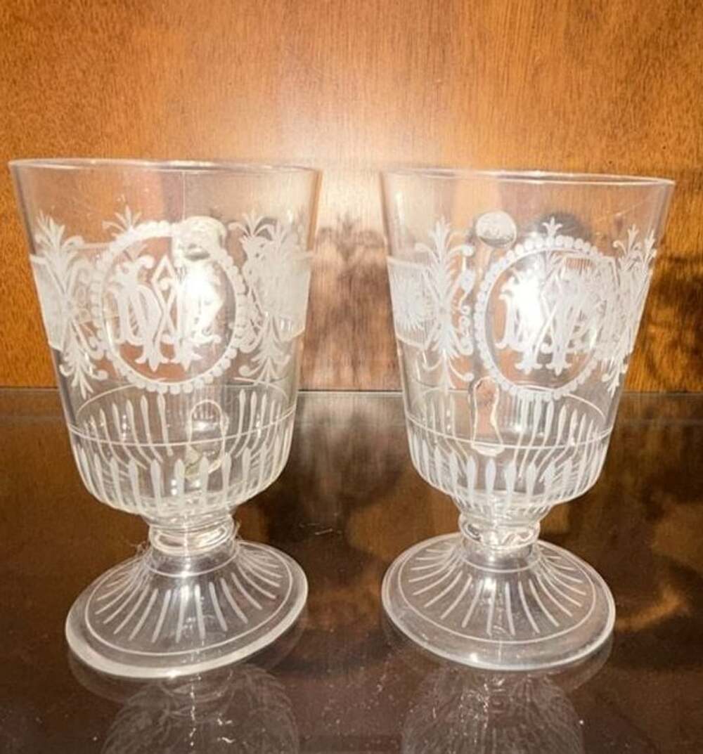 La Rochere Versailles Glass Coffee Mug Cup Set 2